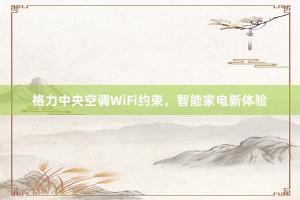 格力中央空调WiFi约束，智能家电新体验